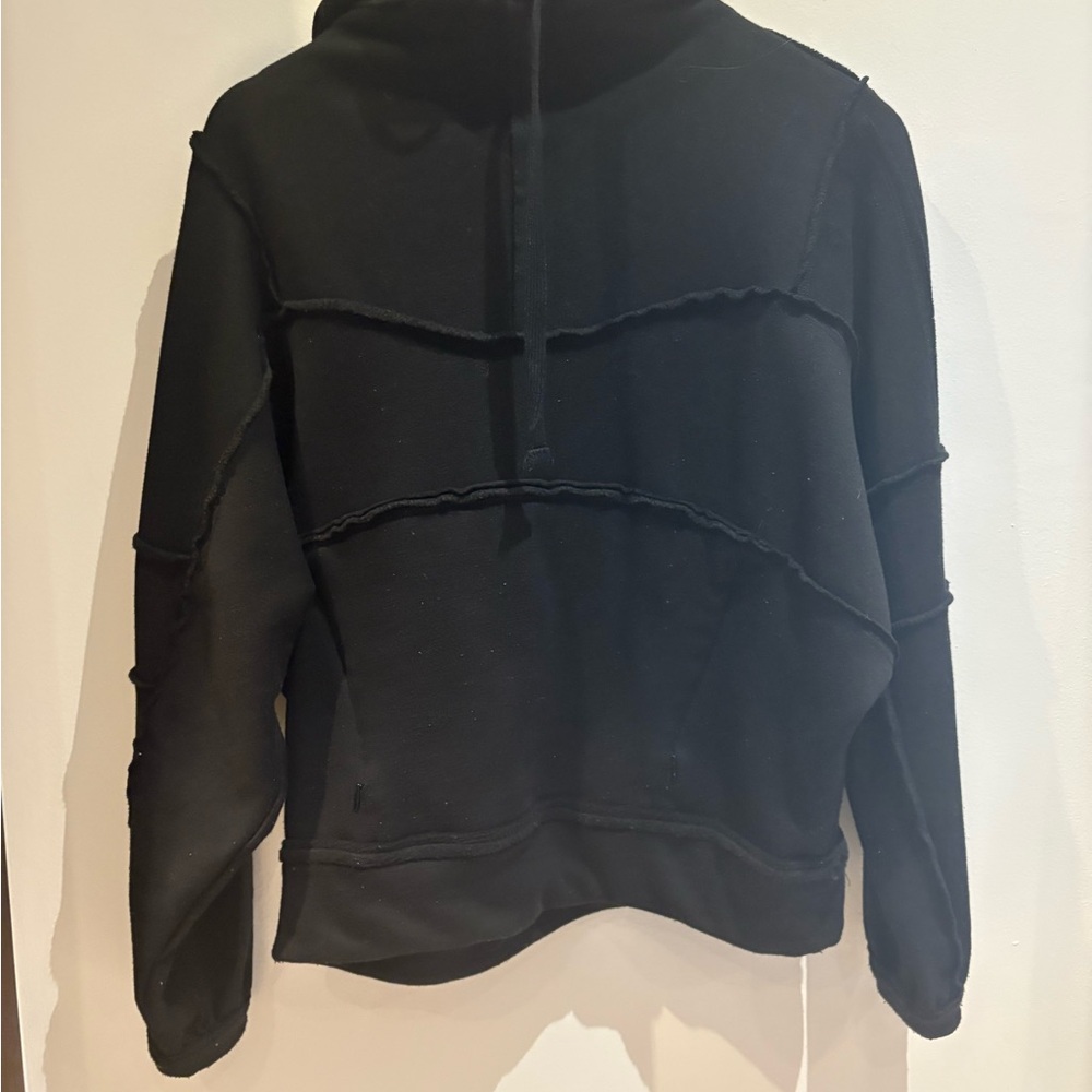 Alo Black Hoodie with Raw Edge Details